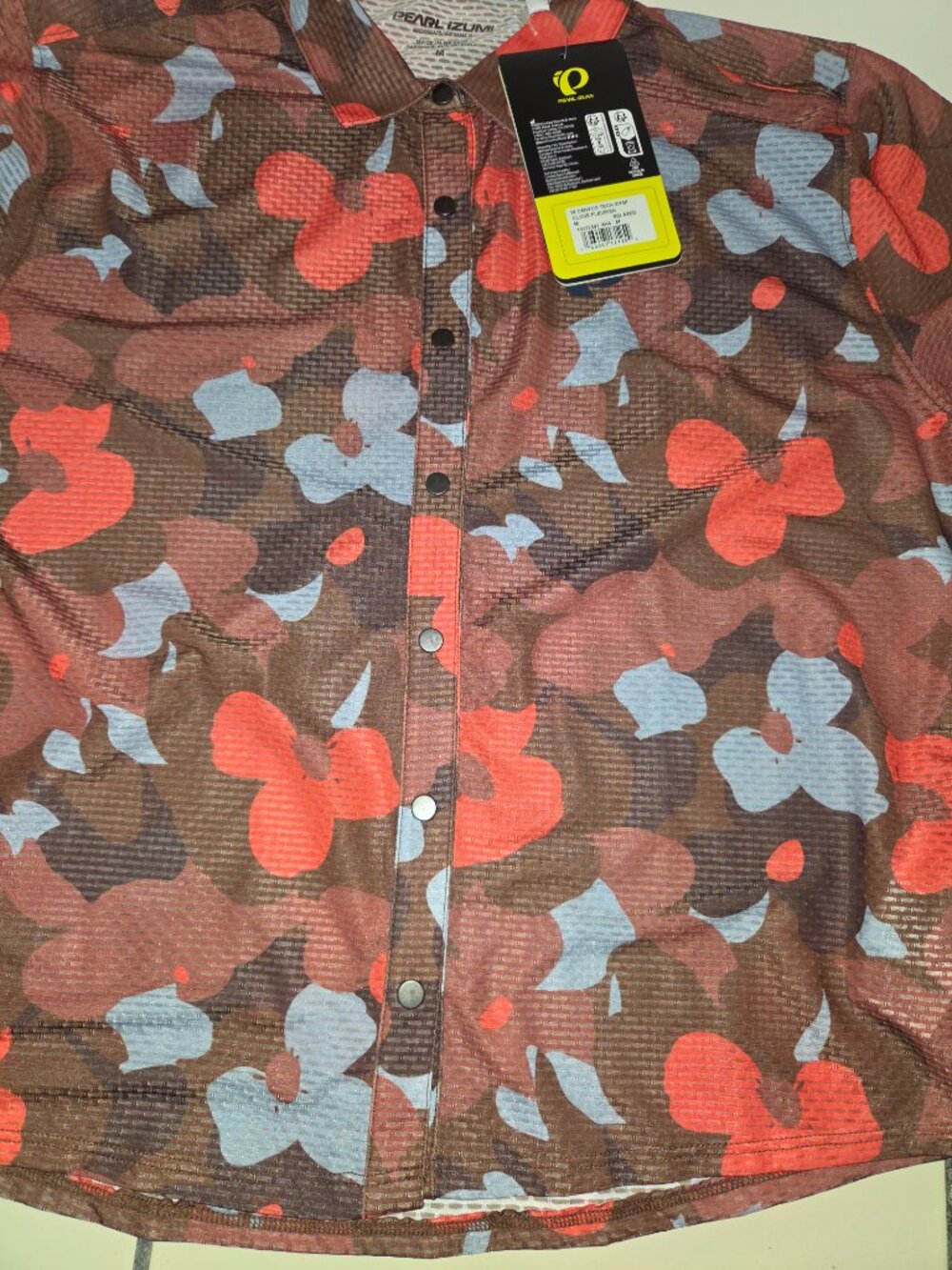 Pearl Izumi Women's Canyon Tech Snap Jersey Size Medium Clove Fleurish New w/tag - Picture 4 of 6